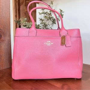 Like New Condition Coach Casey Satchel in Crossgrain Leather, salmon color